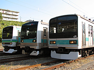 E231系電車、E233系2000番台電車、209系1000番台電車