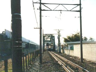 両毛線（利根川鉄橋の東側）1986年3月
