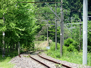 軽井沢方面の線路